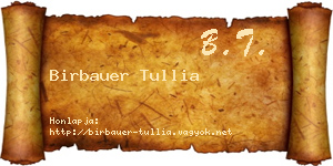 Birbauer Tullia névjegykártya